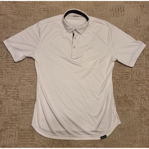 Primo Golf Shirt Men XL White Blade Collar Polo Short Sleeve Stretch Extra Large - Picture 1 of 7